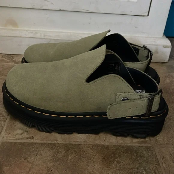 Dr.Martens Green Platform Mules - Picture 2 of 4